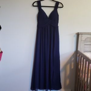 HAODUOYI Navy Blue Floor Length Dress NWT